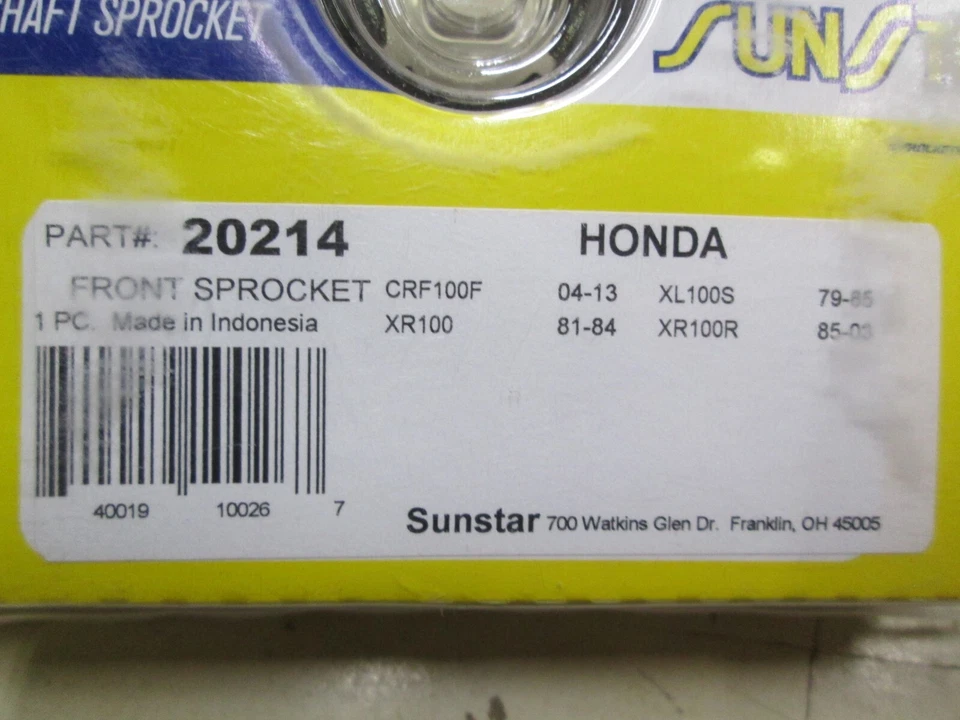PIÑÓN SUNSTAR - DELANTERO ACERO - 428 - HONDA CRF100F XR100 XL100S XR100R Foto 2 de 3