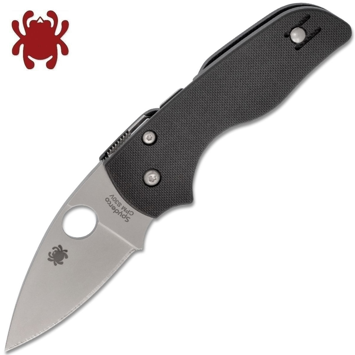 Spyderco Lil' Native Compression Lock S30V Black Plain Blade Black G10 C230GP