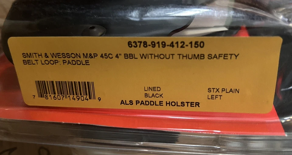 Safariland LH Smith & Wesson M&P 45c 4", ALS Holster 6378 MP 45 Compact S&W - Image 4 of 4