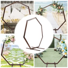 7.2ft Heptagonal Wood Arch Wedding Party Backdrop Balloon Flower Decor Frame