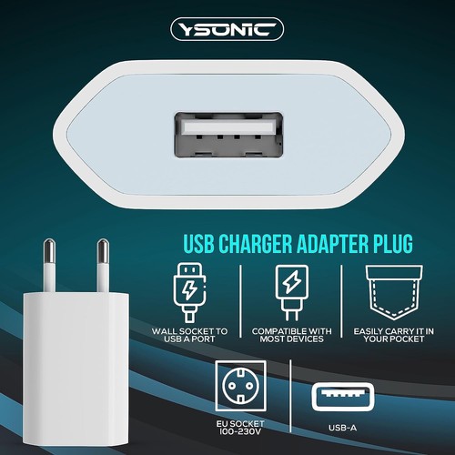 Chargeur USB 2 pièces, 5V, 1A, adaptateur universel,lot de deux - Photo 3/7