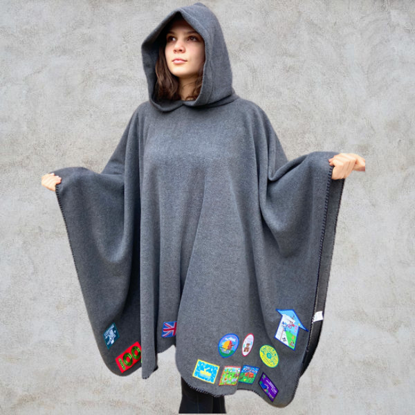 Fleece Hooded Camp Blanket Scout Guide Camp Blanket Poncho