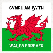 Welsh Flag-Cymru am byth- Fabric Craft Panels in 100% Cotton or Polyester