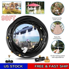 Misting Cooling System 98FT (30M) Misting Line + 30 Brass Mist Nozzles Garden