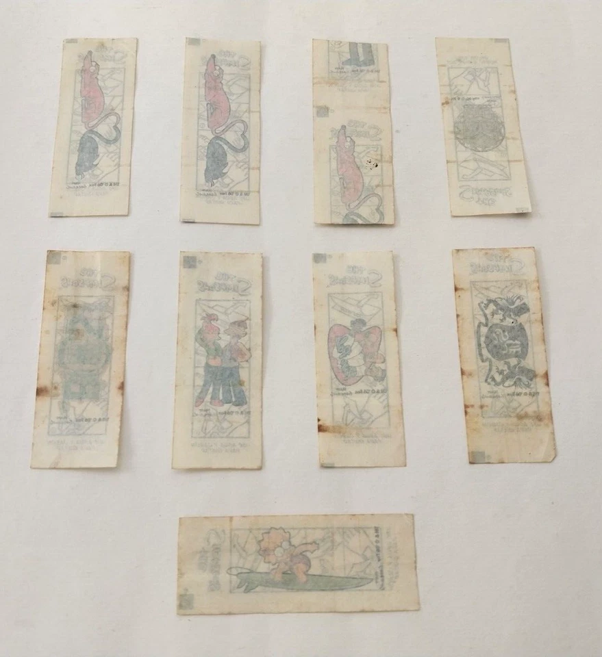 The Simpsons Rare Argentina Bubble Gum Insert Stickers Tattoos Promo Set (9x) - Image 2 of 4