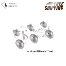 Set of 6 Pcs Corneal Eye Shield Stainless Steel S 26mm X 17mm Laser Protector