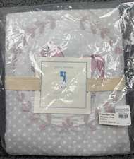 NWT Pottery Barn Kids Twin Duvet Cover Equestrian Horse Gray Pink Laura Dot PBK