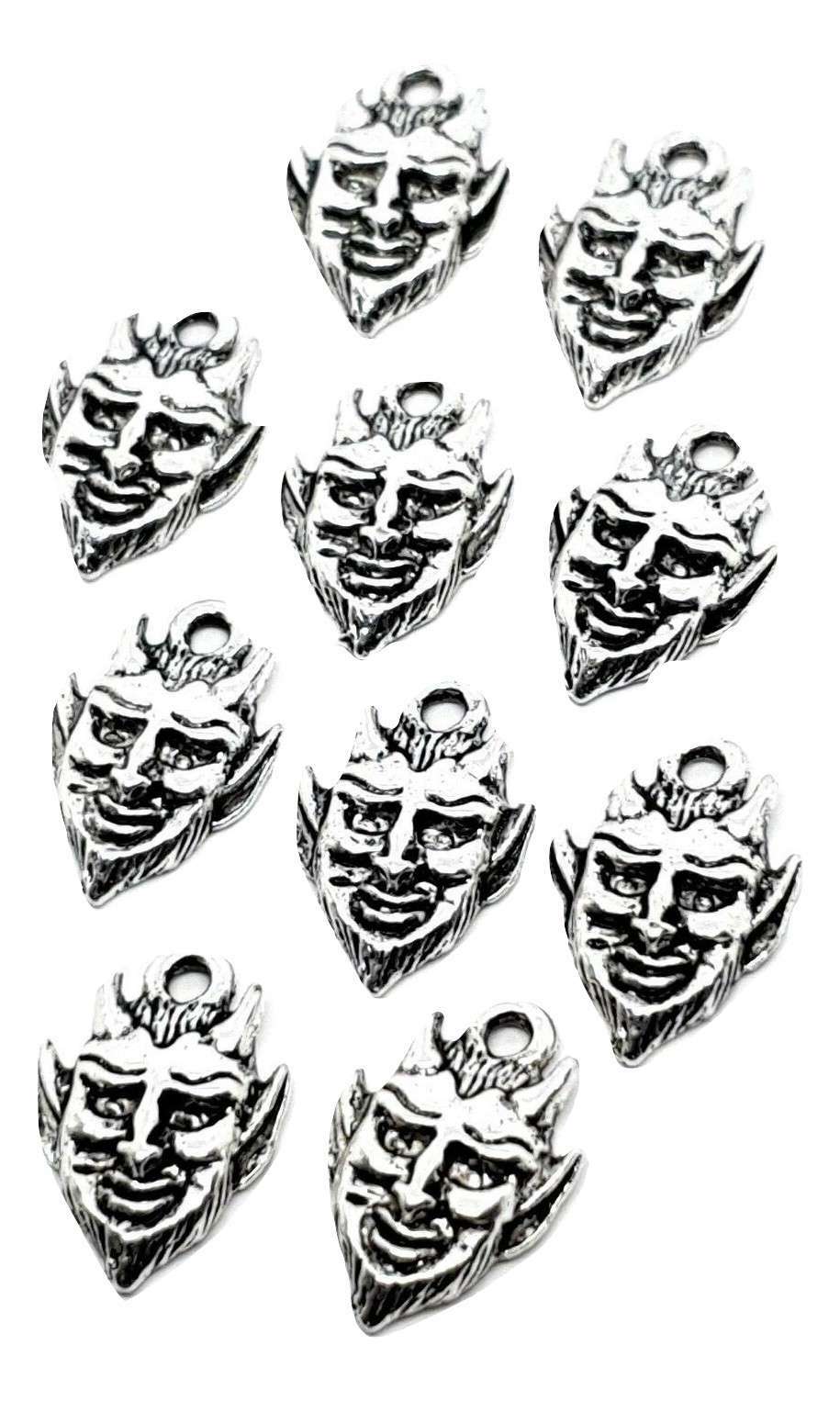 Satan Charms Devil Face Beelzebub Head x 10 Findings Halloween Goth Emo Boho