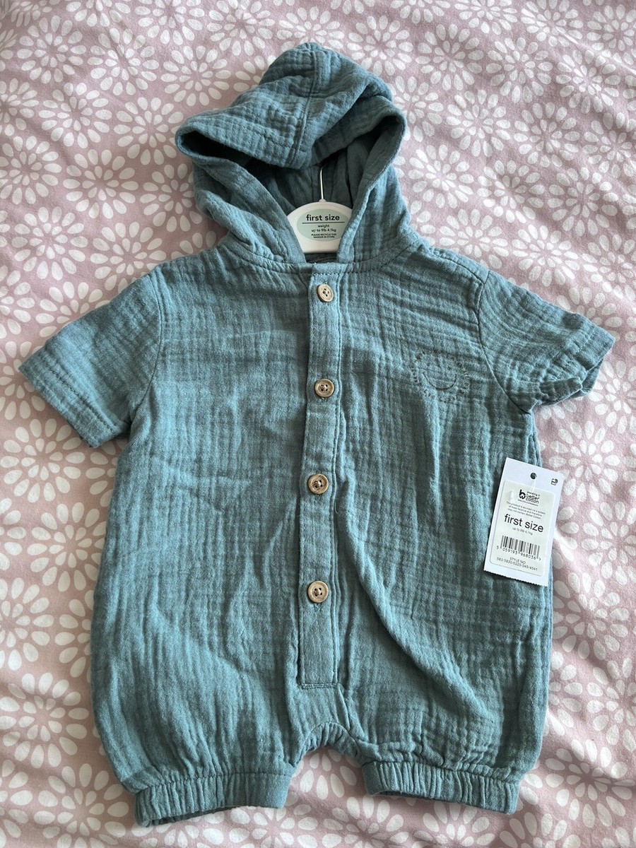Brand New George Baby Hooded Romper First Size (Up to 9lb