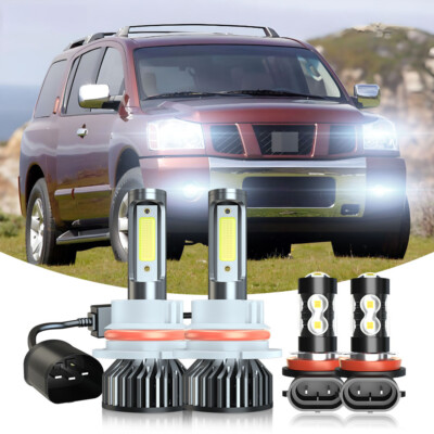 Pathfinder Led Kit For Nissan Pathfinder 2005-2012 Combo 9007+H11 LED Headlight Fog Light ...