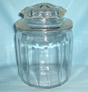 Candy Jar Canister With Lid Vintage Clear Round Glass 6 Tall