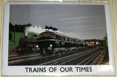 NEU, OVP - Blechschild - TRAINS OF OUR TIMES - National Railway Museum / Science