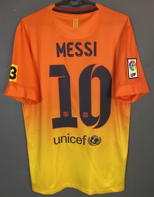 Lionel Messi 10 – Maillot rétro orange Barcelone 2012-2013 – | Maillot | Maillot de football