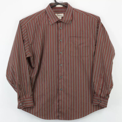 Pronto Uomo Mens Button Up LS Collared Shirt Size XL Multicolor Striped