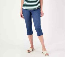 NYDJ Curves 360 Slim Straight Capri Jeans- Caliente-Calliente-Reg 10 A617248 NEW