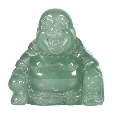 2 inch Green Aventurine Jade Stone Craving Lucky Buddha Feng Shui statue
