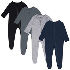4-Pack Baby Boys Girls Zip-Front Sleeper Pajamas, Footed Sleep 'n Play 3-6 Mo...