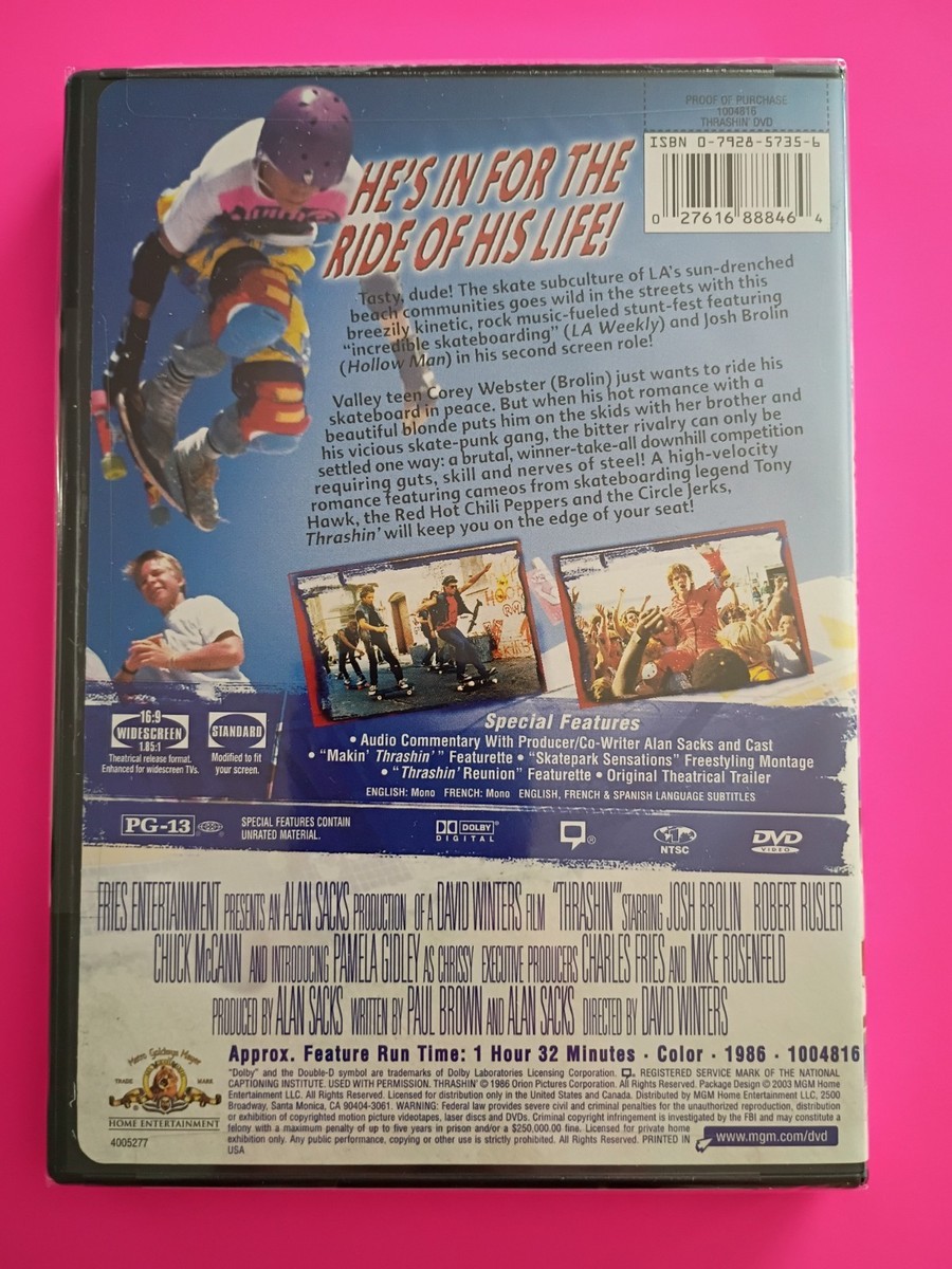 Thrashin' (1986) MGM DVD 2003 NEW Skateboarding Josh Brolin Tony