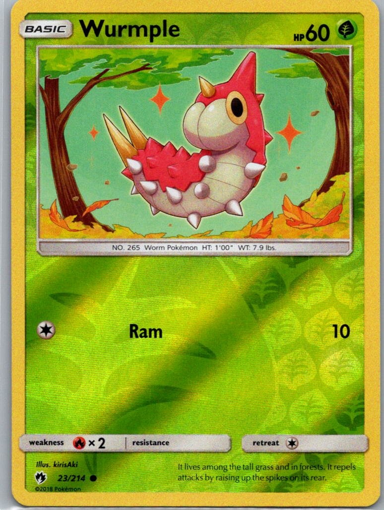 Pokemon Wurmple 23/214 Lost Thunder Reverse Holo NM