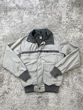Woolrich Jacket Mens Small Gray Bomber Made in USA Nylon Lined Zip Front Ribbed