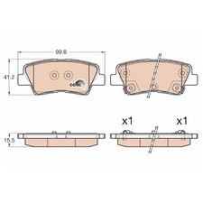 Satz Bremsbeläge Bremsklötze hinten für Hyundai I30 GD GDE Veloster FS id3746