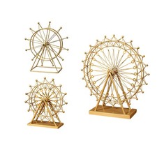 Riesenrad-Modell, Tischdekoration, Eisenkunst, Gold, für Laden- und