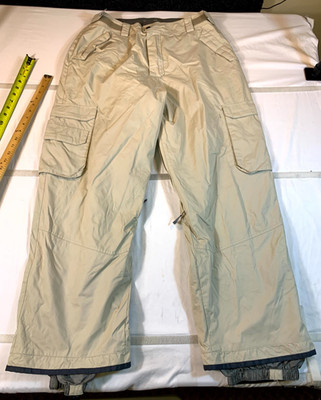 Silence Ski Pants Mens Large Beige Nylon Insulated Water Resistant Snowboard