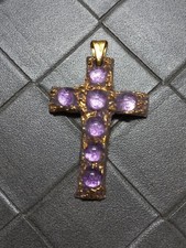 pendentif crois en émaux de Limoge ( signée J.C )