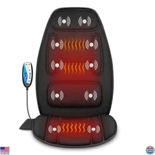 Snailax Massage Seat Cushion - Memory Foam Neck & Lumbar Support, 10 Motors,