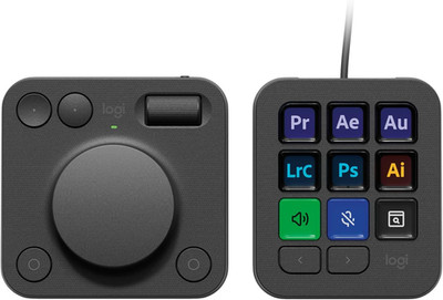 MX Creative Console with 9 LCD Keys, USB-C, Control Dial, 3-Month Adobe Membersh