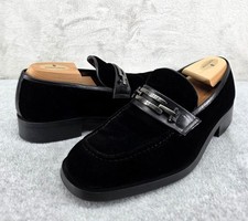 Men's VERSACE Black Suede Loafer Buckle Size 43