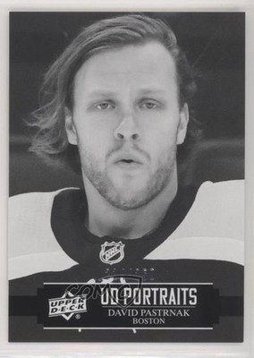 2021 Upper Deck Series 1 UD Portraits Black & White 214/250 David Pastrnak 0f9h