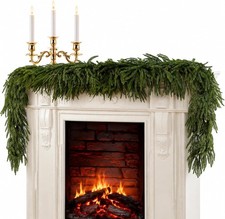 6FT Christmas Garland for Mantle,Real Touch Norfolk Pine Garland,Flexible