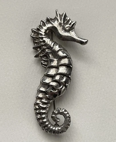 Vintage Sterling Silver Figural Seahorse Sea Life 