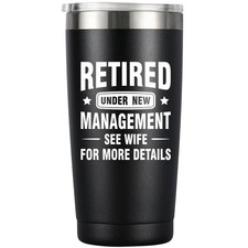 MASGALACC Retirement Gifts for Men 2025-20oz Coffee Tumbler, Retired Under New M