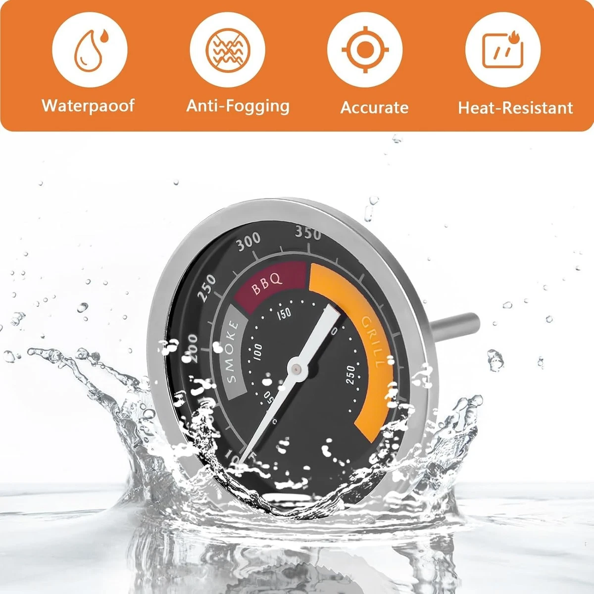 3695528R06 Analog Smoker Temperature Gauge Compatible with Oklahoma