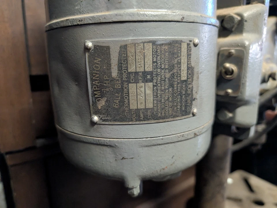 1930-е Винтажный Дрель-пресс Craftsman Модель 101 Работает Отлично! - Изображение 4 из 4