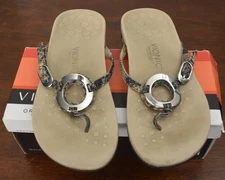 Vionic Karina Womens Thong Arch Support Flip Flop Sandals Sz 8 Snakeskin Pattern
