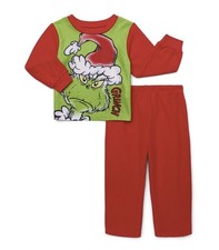 Dr. Seuss Grinch Red 2pc ChristmasPJ Set Long Sleeve Pants 12M - NWT