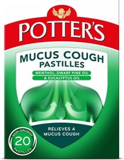 20 Potters Mucus Cough Pastilles With Menthol and Eucalyptus Oil Cough & Cold