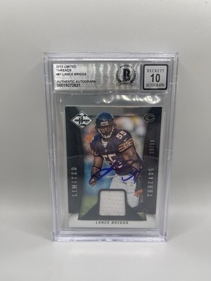 Lance Briggs Signed 2013 Limited Threads Game Worn Jersey Beckett 10 Auto L2