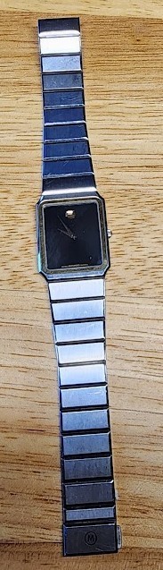 Movado Museum Rectangular Black Dial Stainless St… - image 3