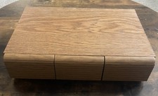 Vintage Cassette Tape Faux Wood Case Holder Storage Holds 36