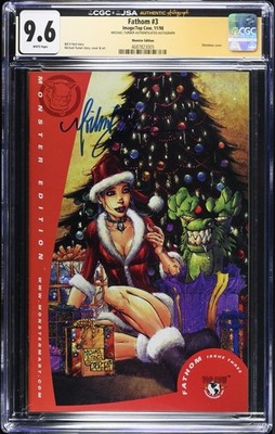 Fathom 3 Monster Edition CGC JSA 9.6 signed by Michael Turner Christmas cover