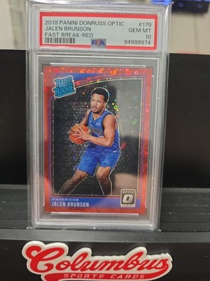 2018 Panini Donruss Optic Jalen Brunson Fast Break Red /85 Rated Rokkie Psa 10