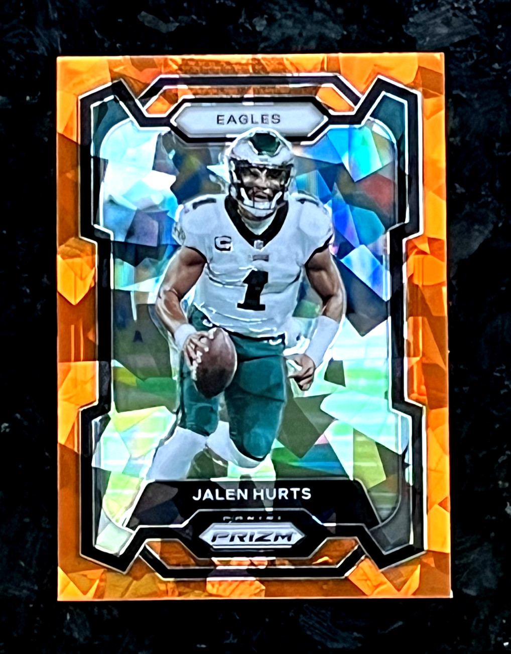 2023 Panini Prizm Jalen Hurts Orange Cracked Ice Philadelphia Eagles #244