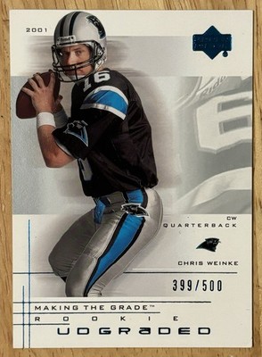 2001 UD Graded - Making the Grade Rookie Chris Weinke #55 Portrait /500 (RC)