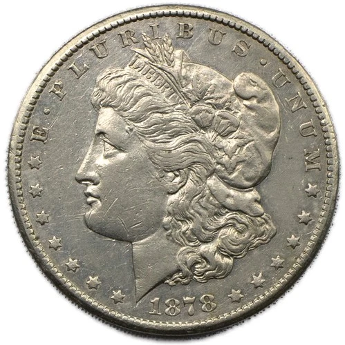 1878-CC Morgan Silver Dollar – AU+ Almost Unc – Cleaned – Carson City $1