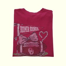 NCAA VTG Y2K OU SOONERS OKLAHOMA FOOTBALL BOW GRAPHIC RED T SHIRT GILDAN SZ XL