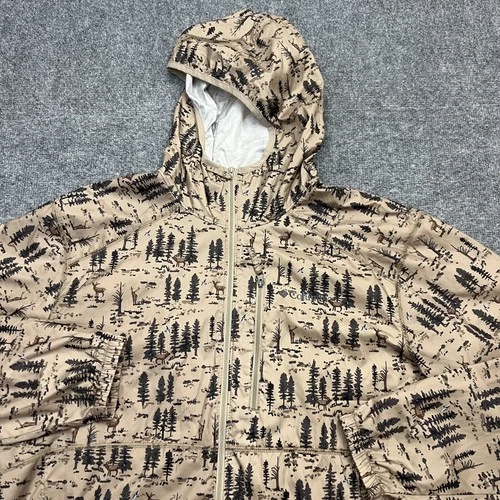 Columbia Jacket Men's Large Tan Hooded Full Zip Deer Tree Print Outdoors image 4